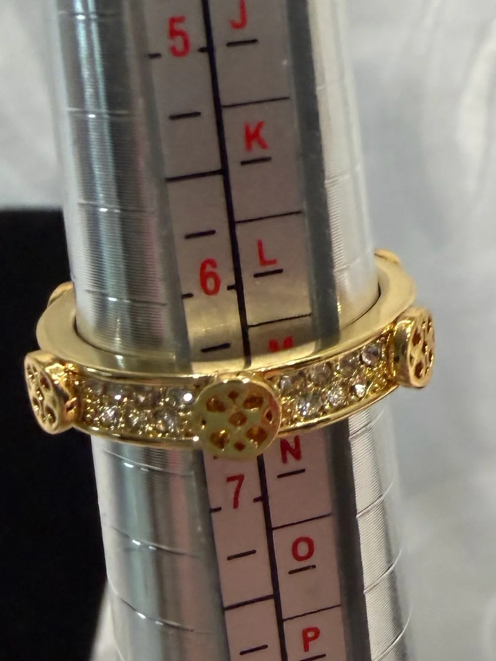 Tory Burch Rose Gold Crystal Pavé Logo Band new size 6.5
